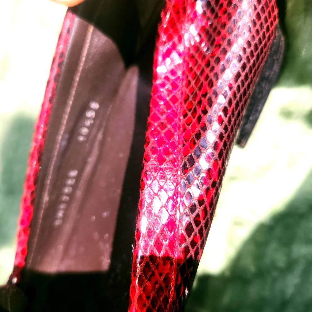 Stuart Weitzman Red Snakeskin Women's Slip-On Loafers w/Glossy Finish Sz. 10.5 - Picture 10 of 16